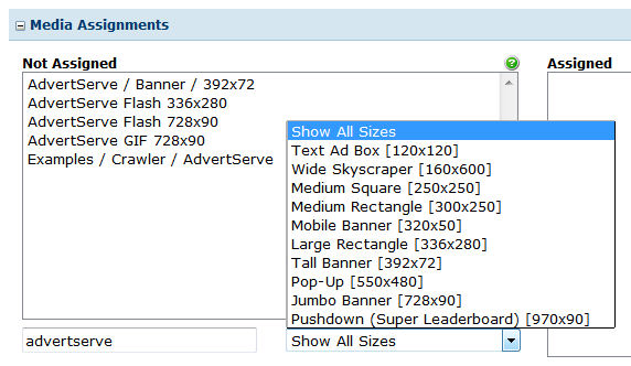 Filtering Media Assignments