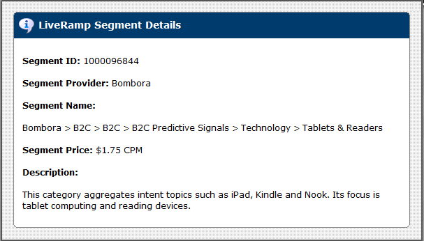 LiveRamp Segment Details
