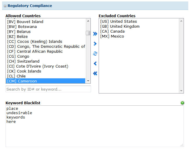 Regulatory Compliance Option