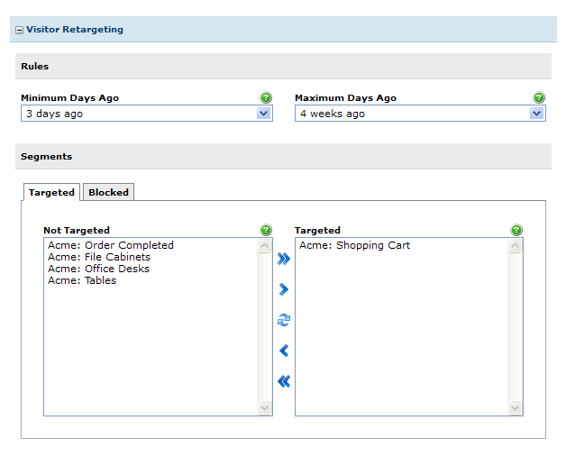 Visitor Retargeting Options