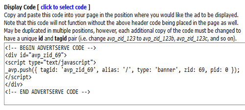 AJAX Zone Code